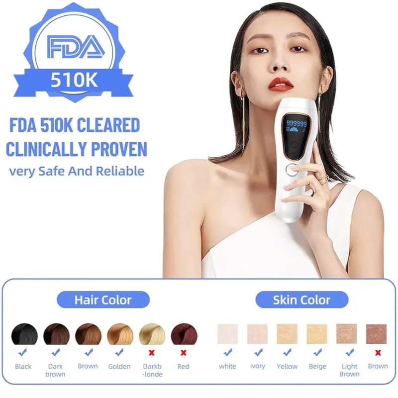 IPL Laser Hair Remover for Face and Body - Portable Electric Home Handle Permanent Removal 6