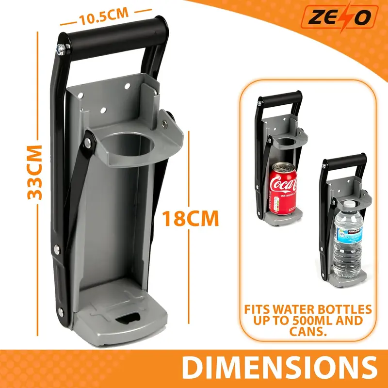 ZENO Can Crusher & Bottle Opener | 500ML Heavy Duty 16OZ 2 in 1 Crushes Soda Cans and Beer Cans | Large Beer Tin Can Crusher Wall Mounted Recycling Tool Bottle Opener | Plastic Bottle Crusher 1
