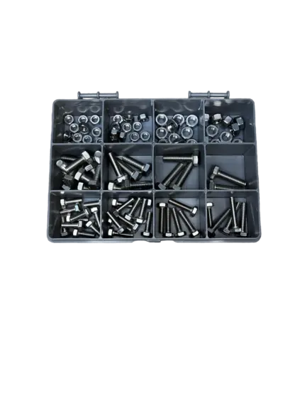 A2 Stainless Steel Assorted Metric M6 M8 Hex Head Set Screws Full Nuts 100 Pieces fasteners 1