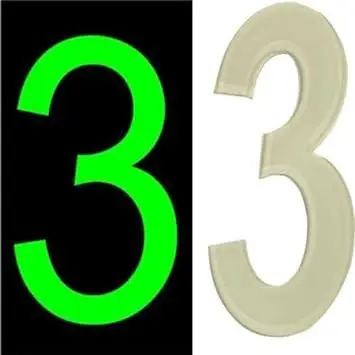Door Numbers 3D Acrylic Luminous House Numbers Glow in the Dark Stick On Self Adhesive Home Signs Hotel Office Appartments Mailbox Outdoor 6cm 6