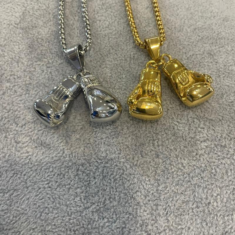 Kids boxing gloves pendent chain stainless steel 1