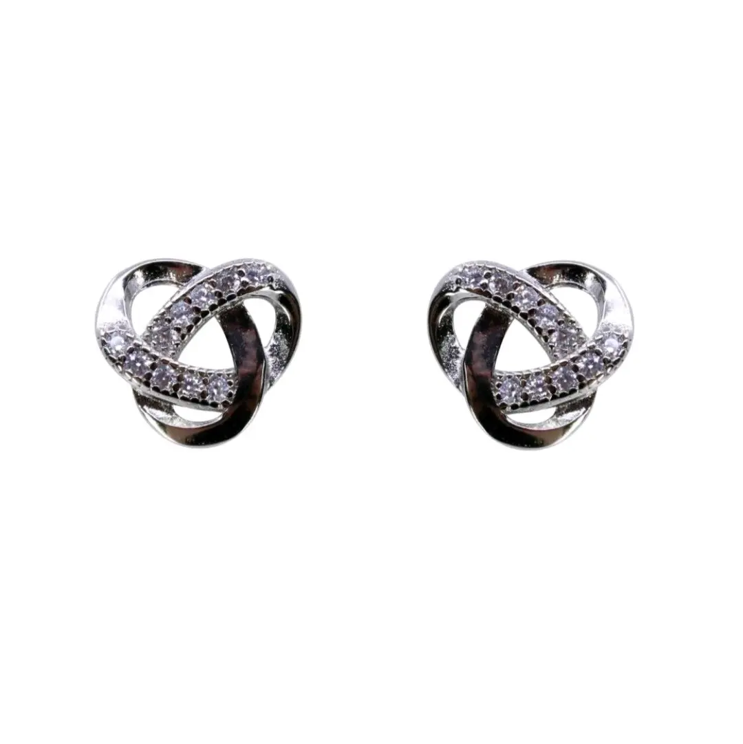 Sterling Silver Knot Shaped Earrings