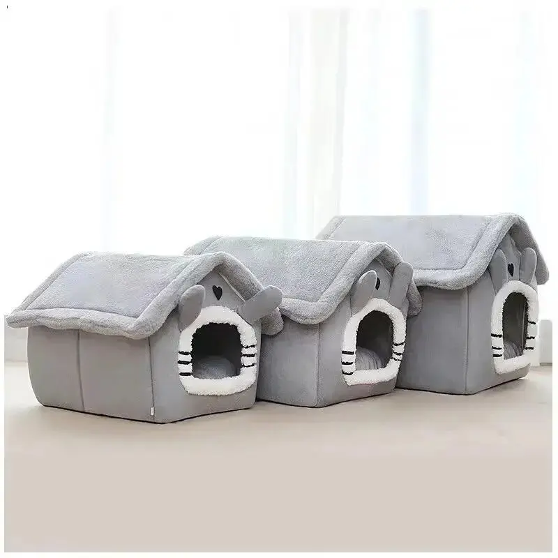 Indoor Warm Dog House Soft Pet Bed Tent House Dog Kennel Cat Bed with Removable Cushion Suitable for Small Medium Large Pets 3