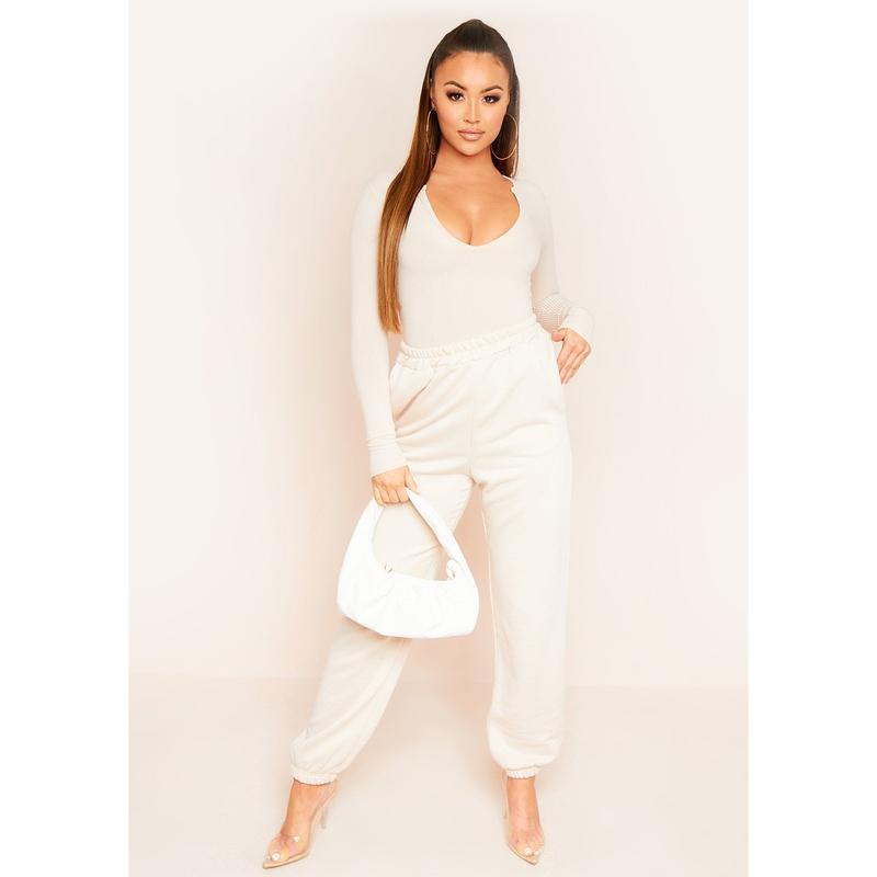 Dara Stone Ribbed Notch Collar Plunge Bodysuit 3