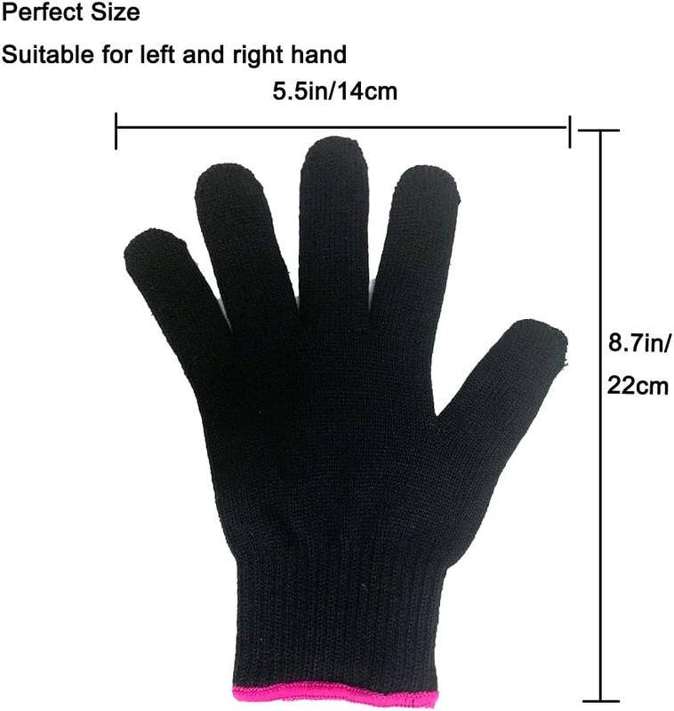 Professional Heat Resistant Glove for Hair Styling Heat Blocking for Curling, Flat Iron and Curling Wand Suitable for Left and Right Hands, 1 Piece, Pink Edge Haircare Heatless 1