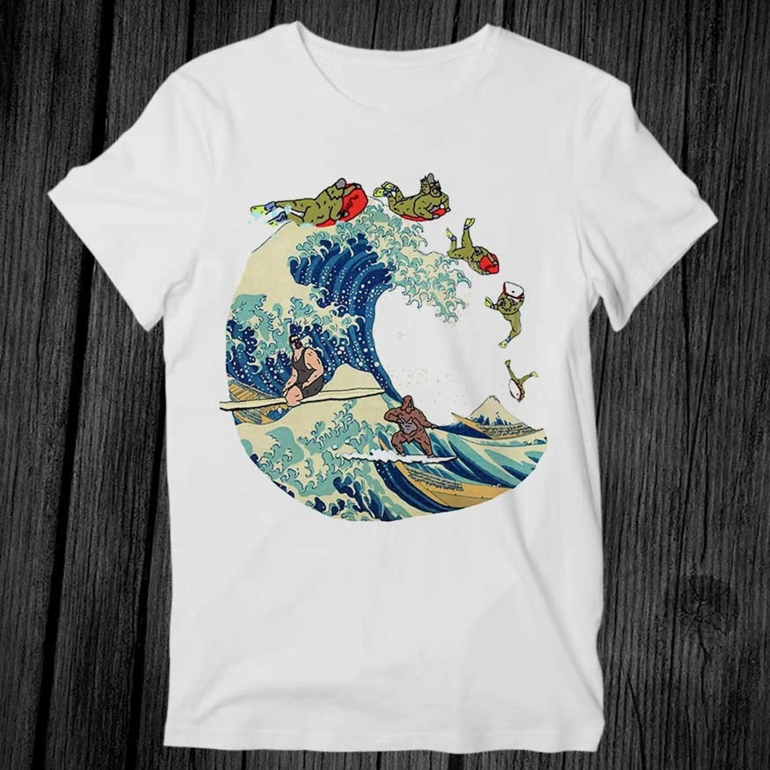 The Great Wave Of Kanagawa The Big Lez Show Sassy Sasquatch T Shirt Unisex Adult