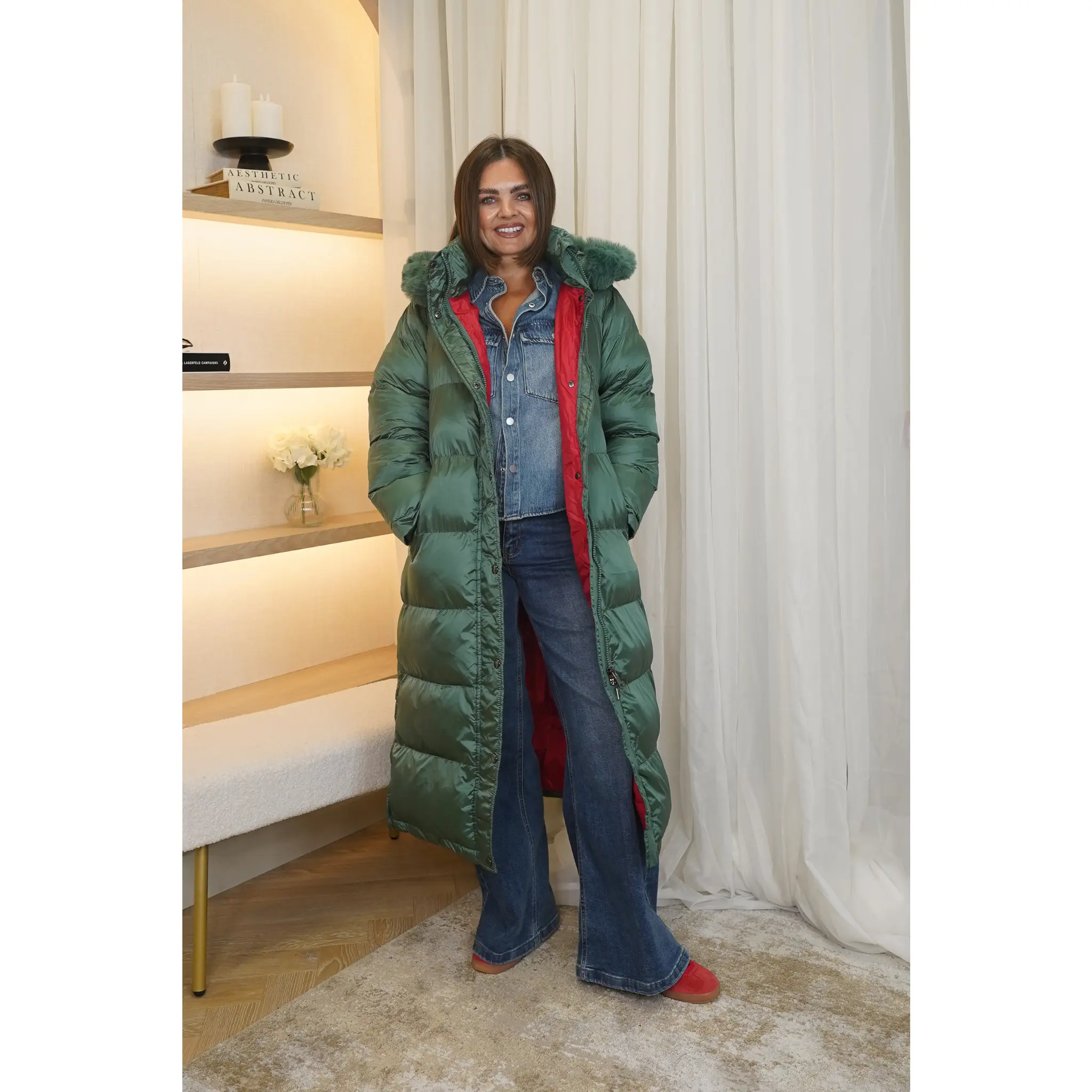 Love Laura Puffa Coat In Green