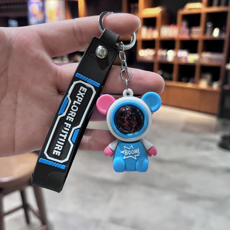 1pcs Interstellar Bear Astronaut Keychains - Silicone, Street Style Fashion Accessories for Men & Couples 6