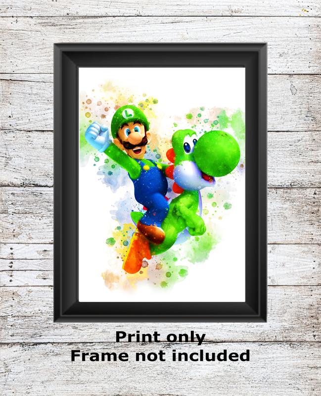 Super Mario unframed watercolour wall art childrens bedroom A5 A4 A3 High Quality Prints 4