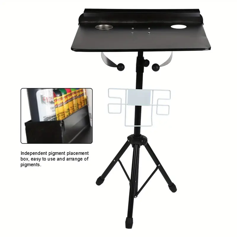 Tattoo Work Station Large Portable Tattoo Workstatio Portable collapsible Detachable Mobile Table Adjustable Height Stand Salon Instrument Table Workbench for Tattoo Supplies and Equipment- with removable Tray, Disassembled design 4