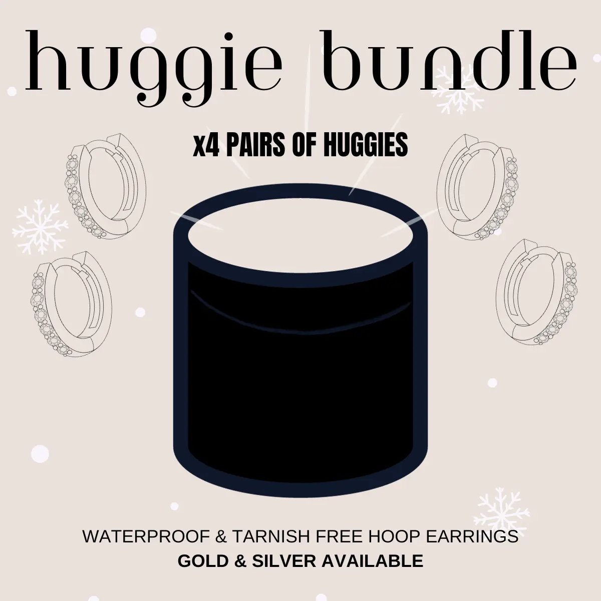 Huggie Earring Bundle - Includes 4 Pairs in Different Sizes