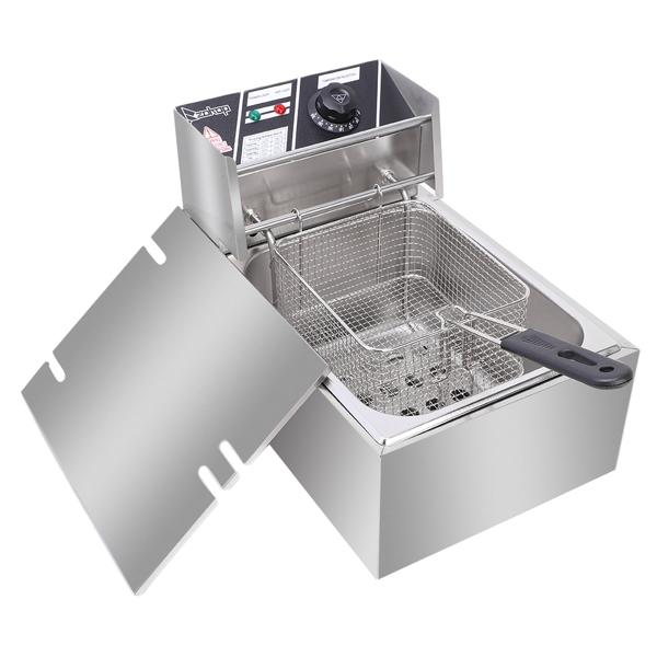 EH81 2500W 220-240V 6.3QT/6L Stainless Steel Single Cylinder Electric Fryer UK Plug 8