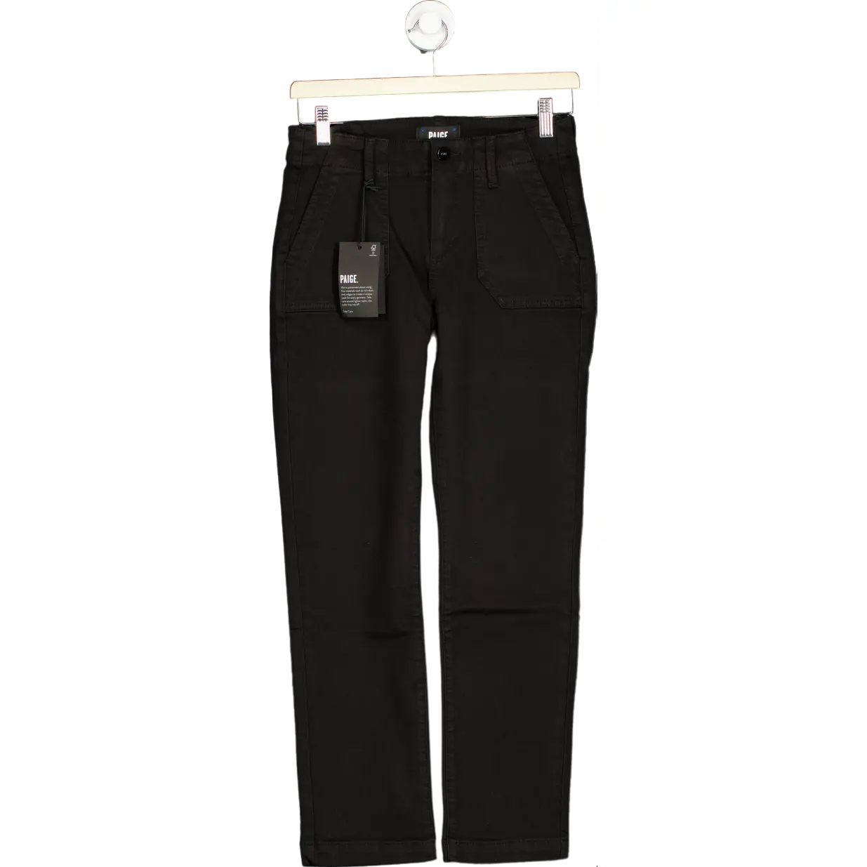 Paige Black mid-rise straight leg Mayslie Jeans UK W30