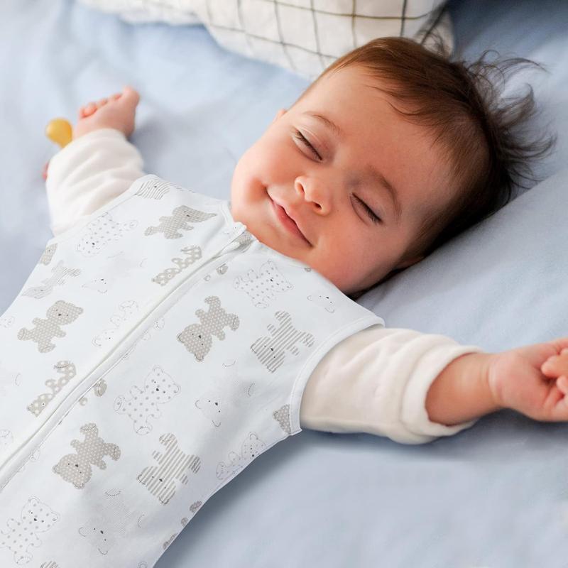 Baby Sleeping Bag, 0.5 Tog Sleeping Bag 6 to 18 Months, Sleeping Bag Baby with Adjustable Length 65-85cm, Soft Cotton Breathable Summer Infant Toddler sleeping bag, Animals Print 2