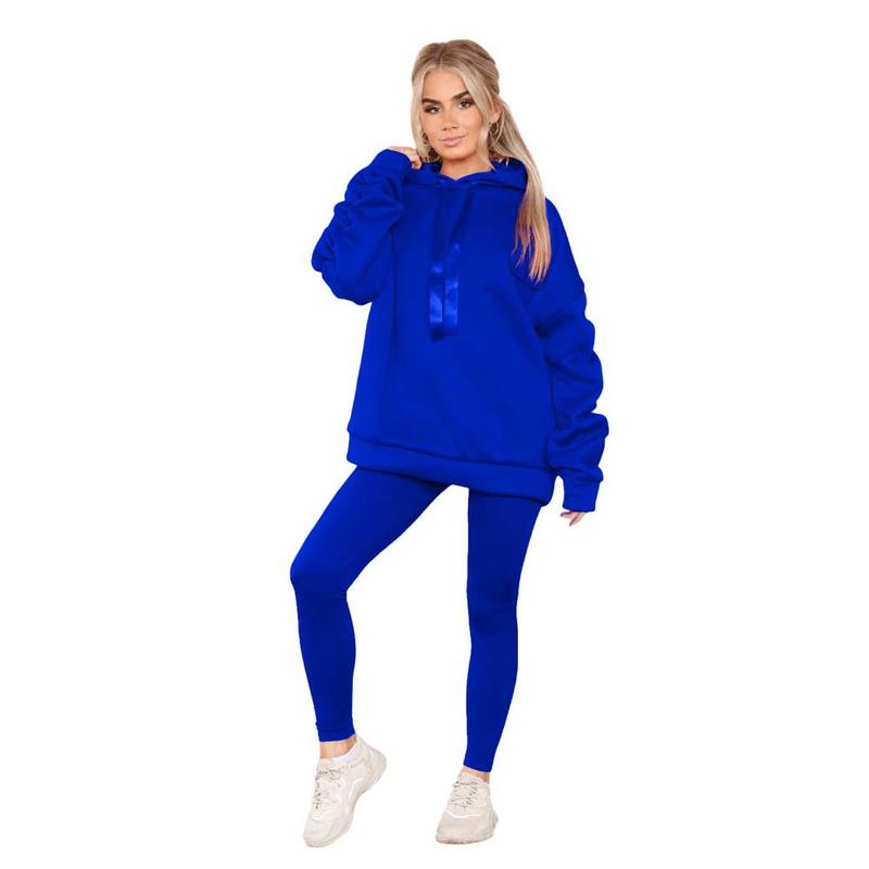 Womens Ruched Sleeve Oversized Hooded With Ribbon Ladies Sweatshirt Jumper Top 3