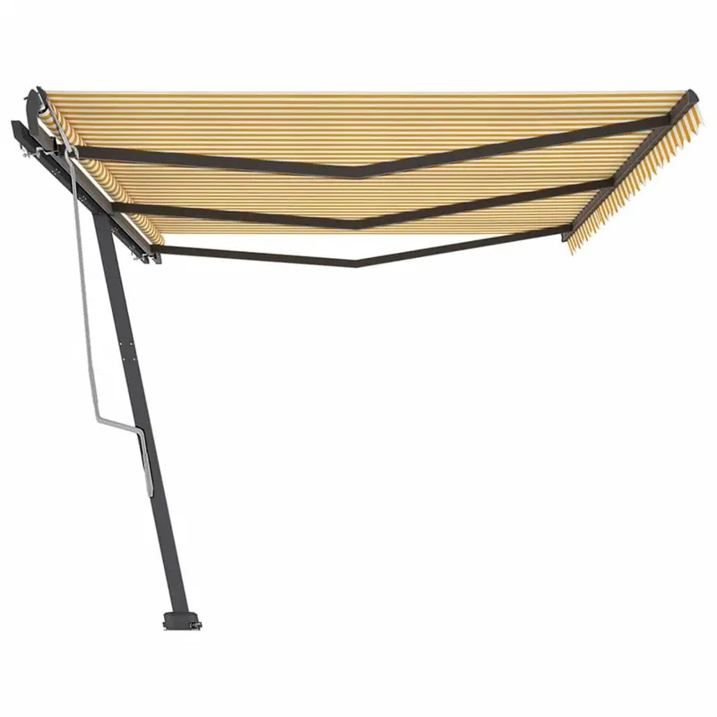 Freestanding Manual Retractable Awning 600x350 cm Yellow/White 4