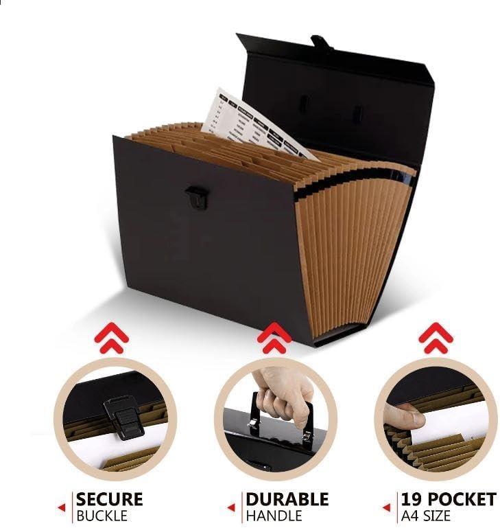 Expanding Document File Organiser File Folder Paper Storage Box With 19 Pockets By MantraRaj 1