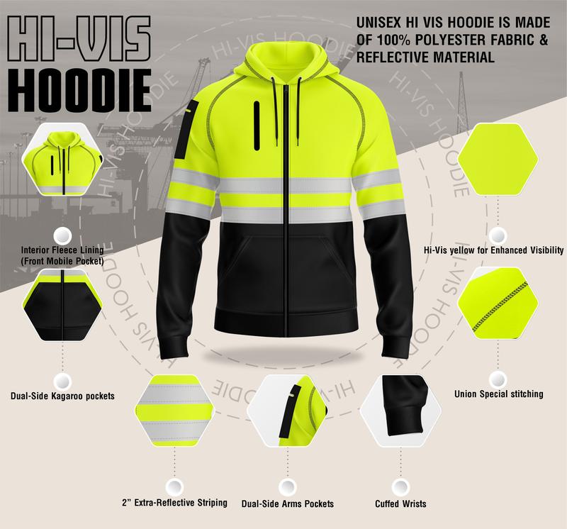 mymixtrendz Mens Outdoor Zipper Hoodie with 3 Zip Pockets Menswear Clothing Relaxed Fit Hooded Sweatshirt Top UK Size S-XXL 1
