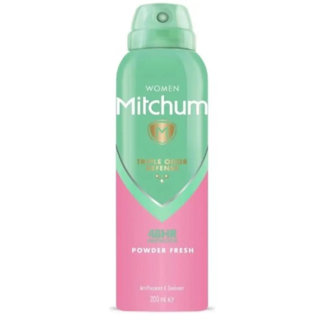 Mitchum Women Triple Odor Defense 48HR Protection Deodorant Spray & Antiperspirant (200ml), Powder Fresh