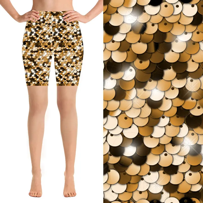 24/7 Biker Shorts - Glitz in Gold