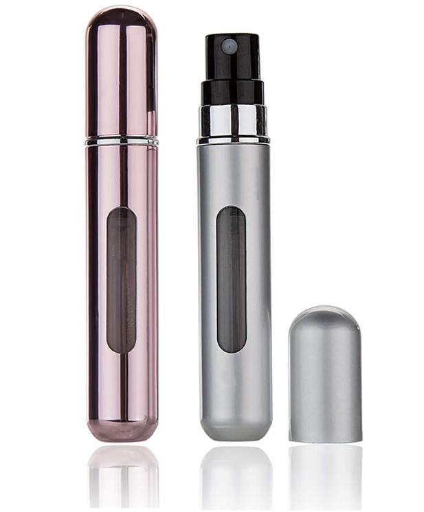 Perfume Atomizer Refillable, 8 ml Refillable Atomiser Perfume Spray Bottle Mini Aluminium Container Cover Set Transparent Friend Window Glass Insert Plastic 0