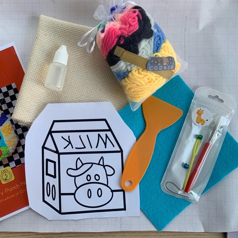Fav Food Punch Needle Kit for Beginners - All in One Kit - Mug Coaster - HandBags & Key rings Ornament 8