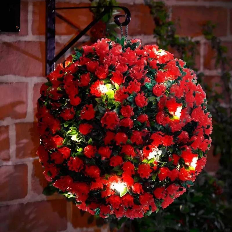 Solar Powered 20 Led Garden Hanging Sphere Topiary Flower Ball Lights Ornament 2
