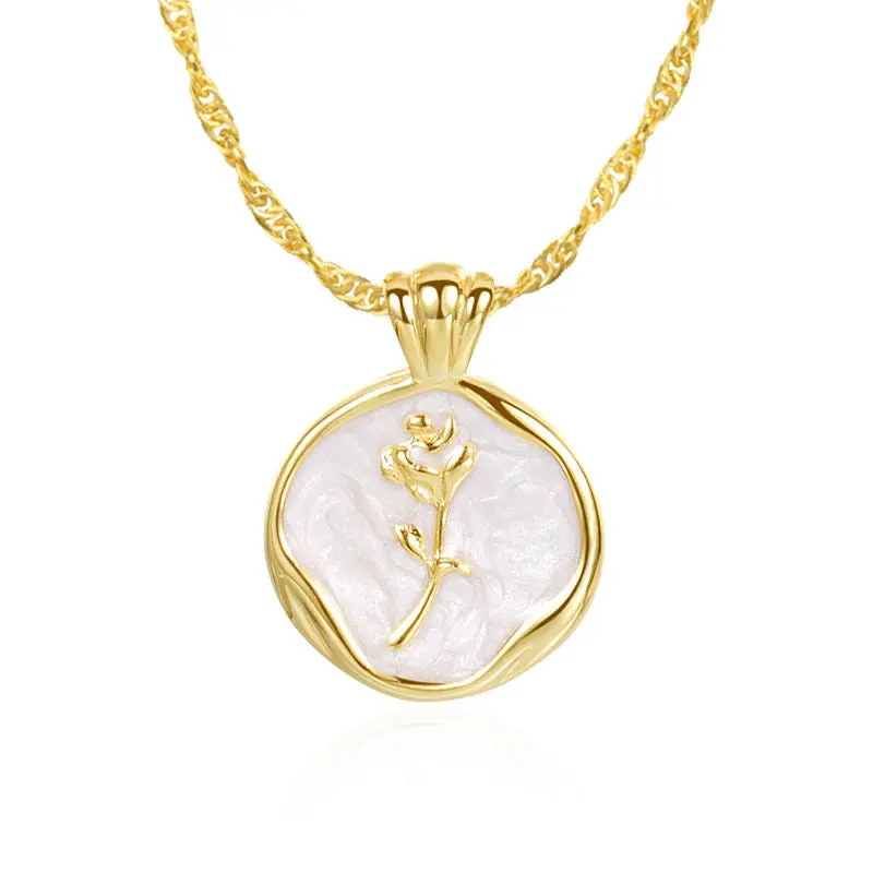 Golden Rose Pendant - 18ct Gold Vermeil Necklace