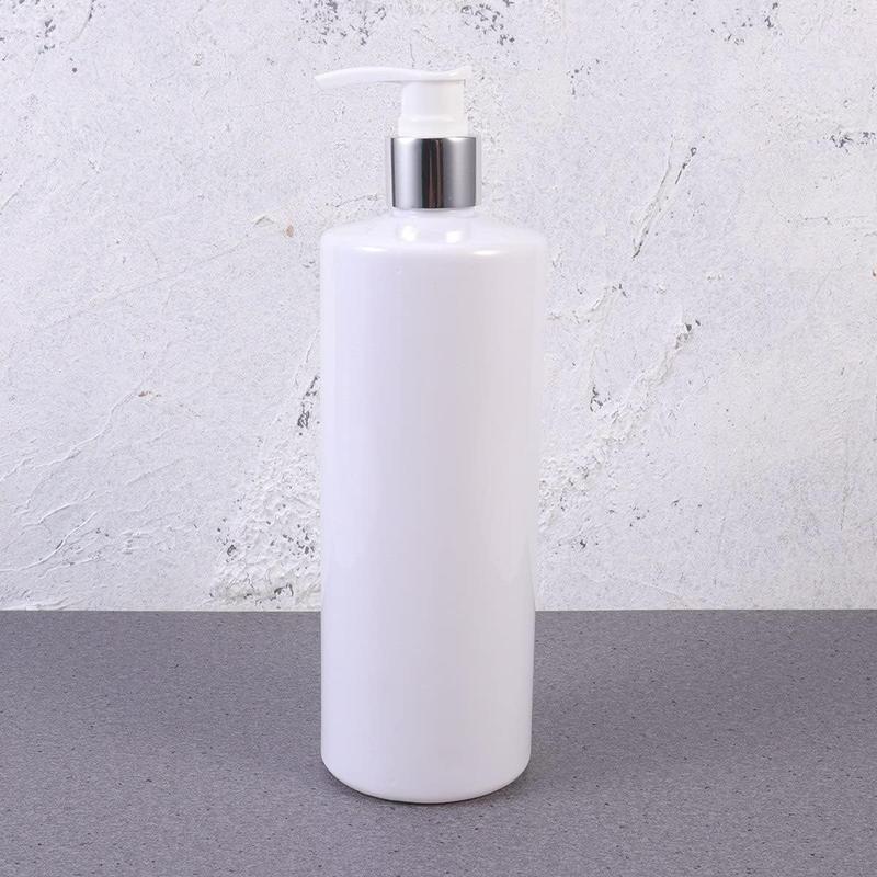 Set of 3 - 500ML Bathroom Dispenser Soap Pump. This sleek white cylindrical PET plastic bottle comes with a silver white lotion pump for convenient soap dispensing. Enhance your bathroom decor while keeping your hands clean and hygienic. Easy to refill 2