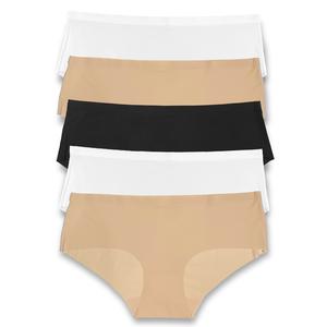 Assorted 5 Pack No VPL Short Briefs Soft and Stretchy Fabric Cotton Underwear Menswear Day Panty Socks Clothing Beige Plain