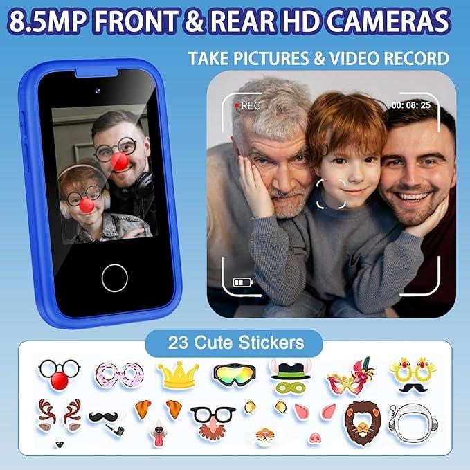Kids Smart Phone Toys for Girls Boys Toddler Cell Phones Toy with Touchscreen Camera MP3 Learning Smartphone Childrens Fake Cellphone for 3 4 5 6 7 8 Year Old Christmas Birthday Gifts Ideas(Blue) 7