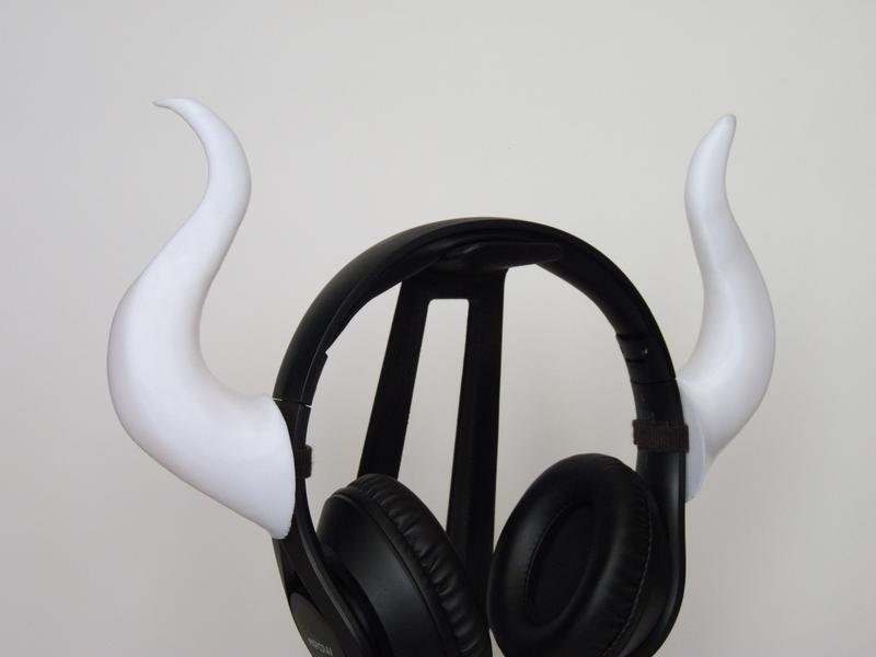 Headset Horns Demon 3D Printed | Headphones Accessory | VELCRO Brand ONE-WRAP Reusable Ties | Perfect For Streaming Gaming Costume Cosplay Accessories Aesthetic 3