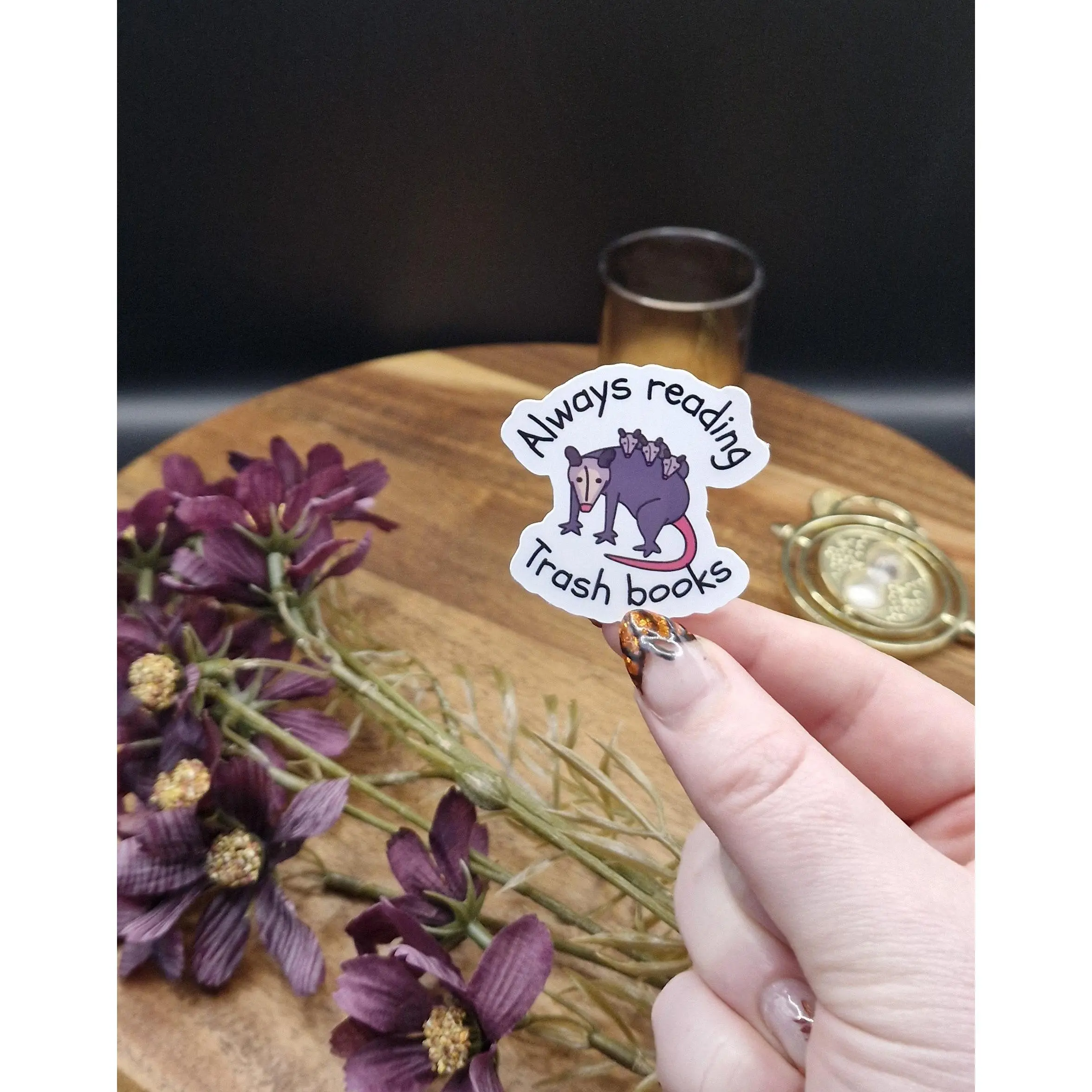 Always Reading Trash Books - Die cut waterproof vinyl sticker Decor Decorative Print