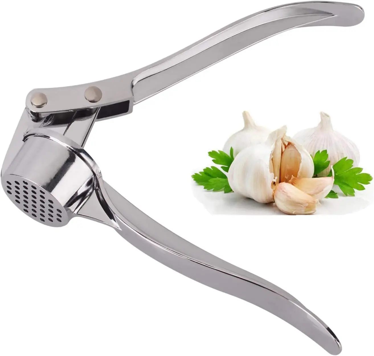 Professional Kitchen Garlic Press/Mincer/Crusher UK, Peeler Squeezer Heavy Duty Garlic Presser,User-Friendly Chopper, Easy to Clean and Durable