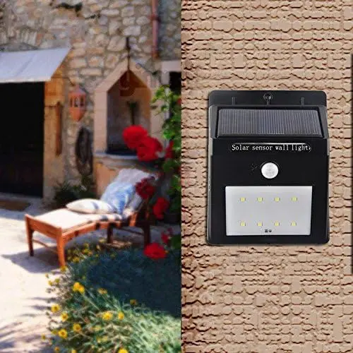 Solar Powered Wall Light Motion Sensor 8 LED Security Light Wireless Waterproof Smart PIR Wall Lamp for Garden Outdoor Fence Yard Home Driveway Stairs Outside Wall 4