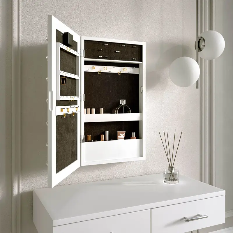 Katie White LED Mirrored Jewellery Cabinet 1