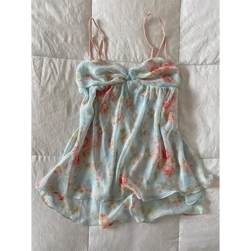 Y2K Women's Suspenders Vintage 2000s Harajuku Cute Summer New Streetwear Chic Aesthetic Rock Gothic Sexy Punk Tank Top 0