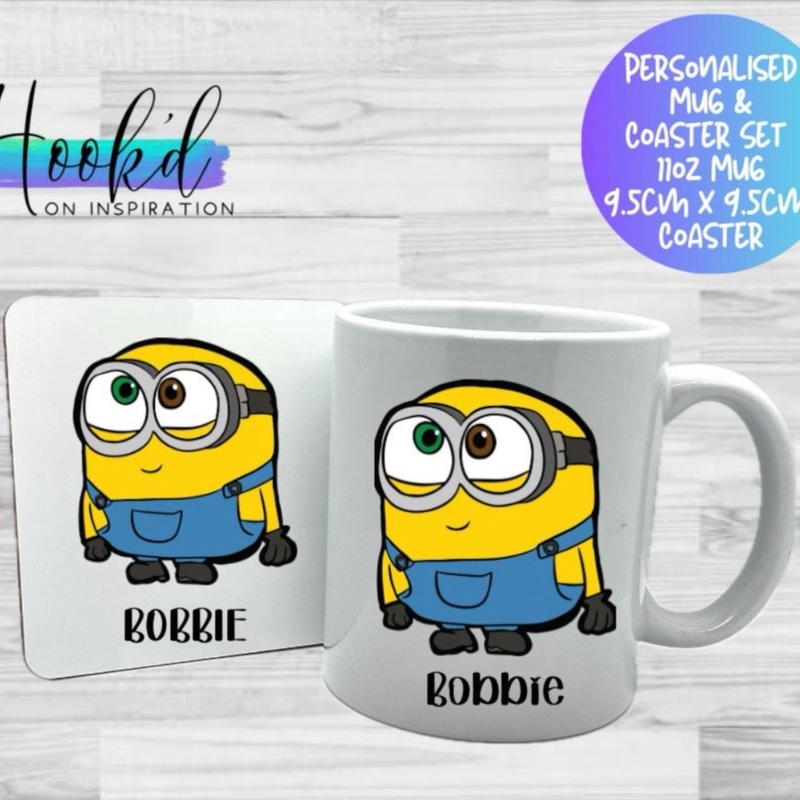 Personalised Despicable Me Minions Mug and Coaster Set - Tableware 0