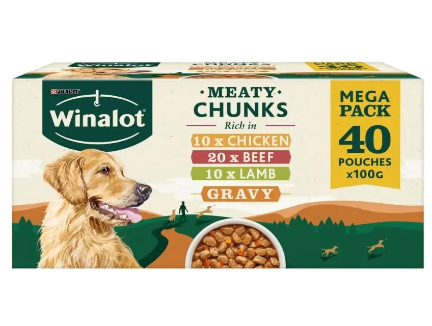 Winalot Dog Food Mixed in Gravy, 40 x 100g (Packaging may vary)