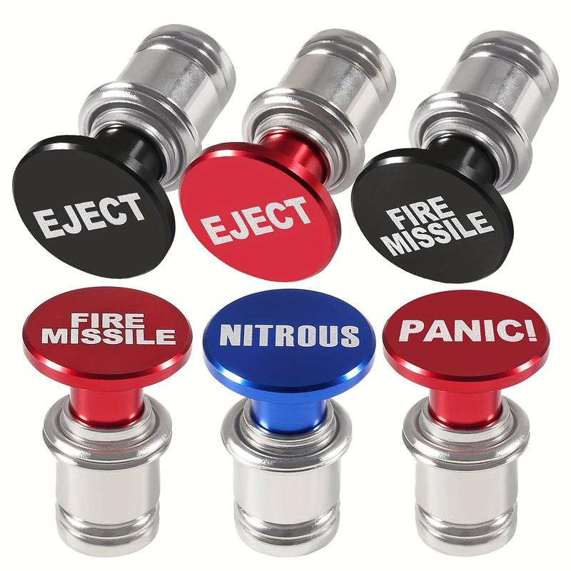 2pcs 12V Car Plug Fire Missile Eject Nit Panic Button Lighter Plug Auto Replacement Accessories Fits Most Vehicles Socket 2