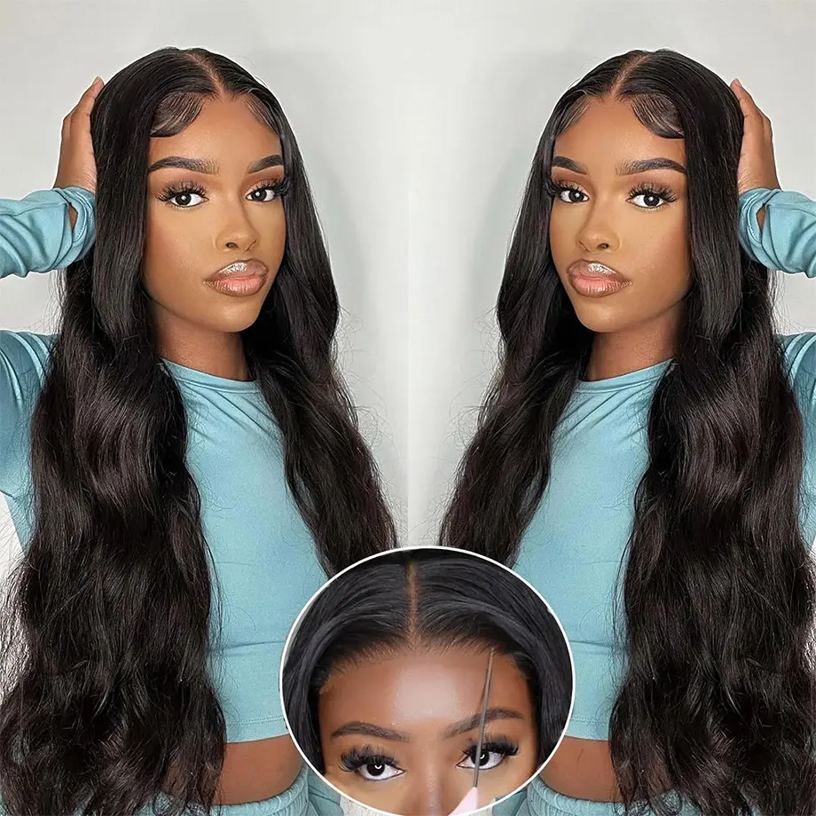 Bling Hair 4x6 5x5 Glueless Body Wavy Lace Closure Human Hair Wigs for Women No Glue Needed 9x6 Frontal Lace Front Wig Pre Plucked Ready To Wear