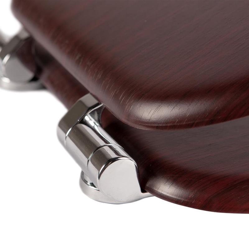 Harbour Housewares Soft Close Wooden Toilet Seat - Mahogany 4