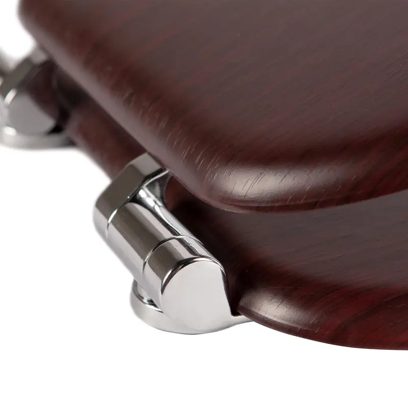 Harbour Housewares Soft Close Wooden Toilet Seat - Mahogany 4