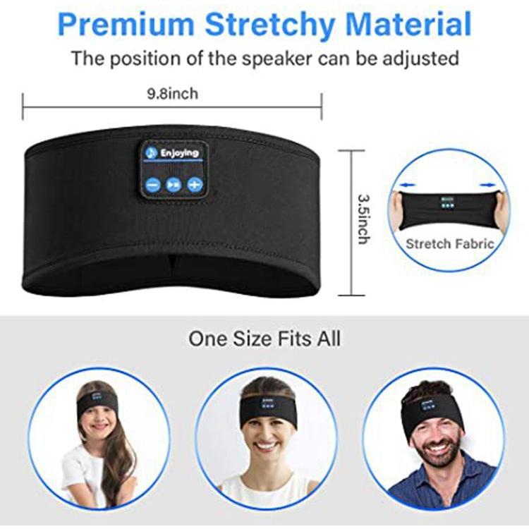 UK Wireless Bluetooth Headband Sleeping Eye Mask Headphones Headset Music Sports 5