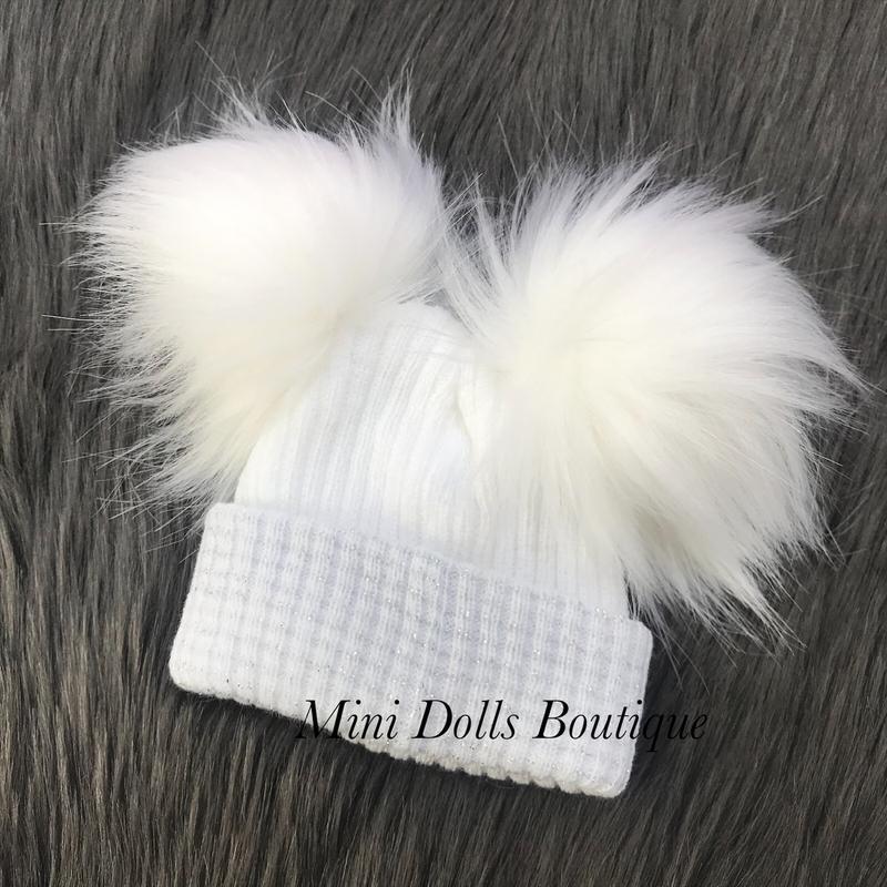 First Size Double Pom Pom Hat 3