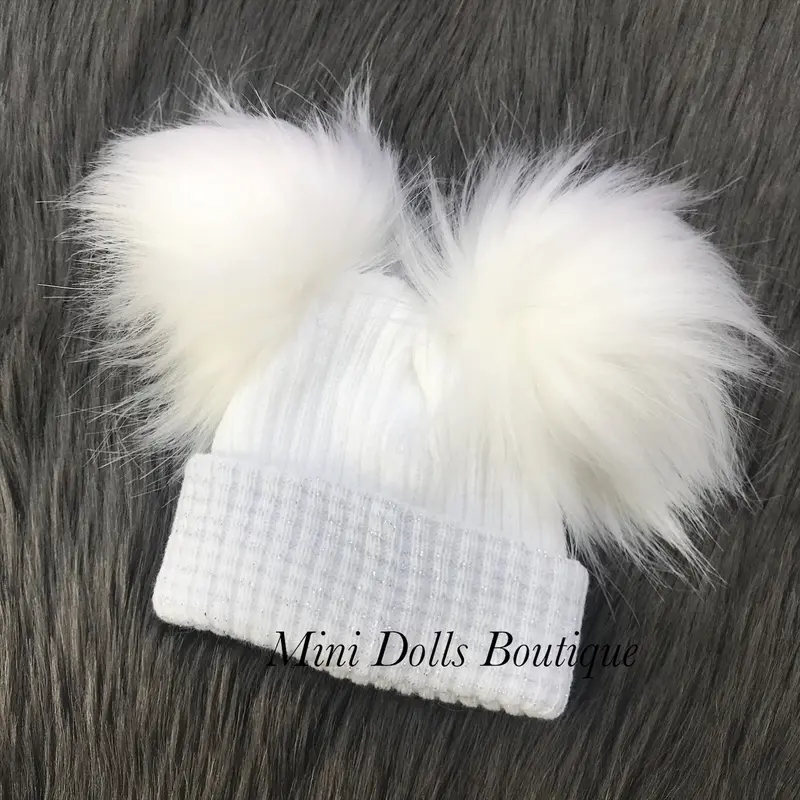 First Size Double Pom Pom Hat 3