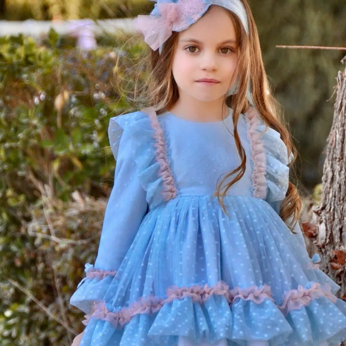 Blue Spanish girls party dress