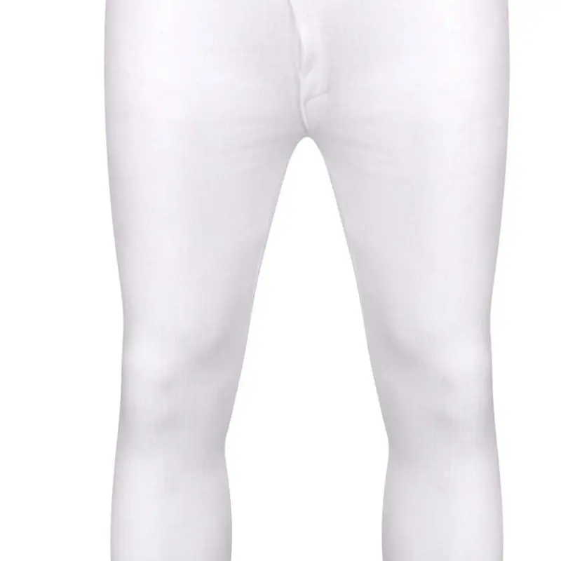 Mens Winter Thermal Long John Underwear Warm Leggings Black White Grey Cotton Menswear Plain Outdoor Stretch Medium Beige 3
