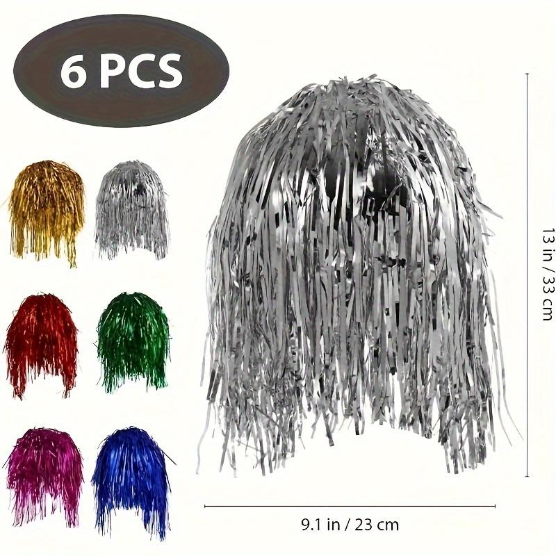 6pcs Funky Colorful Wigs for Cosplay - Perfect for Disco Parties & Birthday Celebrations, Fun Party Hats Included 2