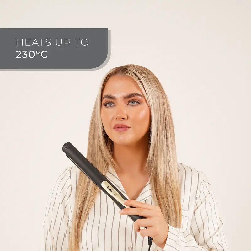 Bauer Professional Ceramic Hair Straighteners - For All Hair Types - Portable - Fast Heating 6